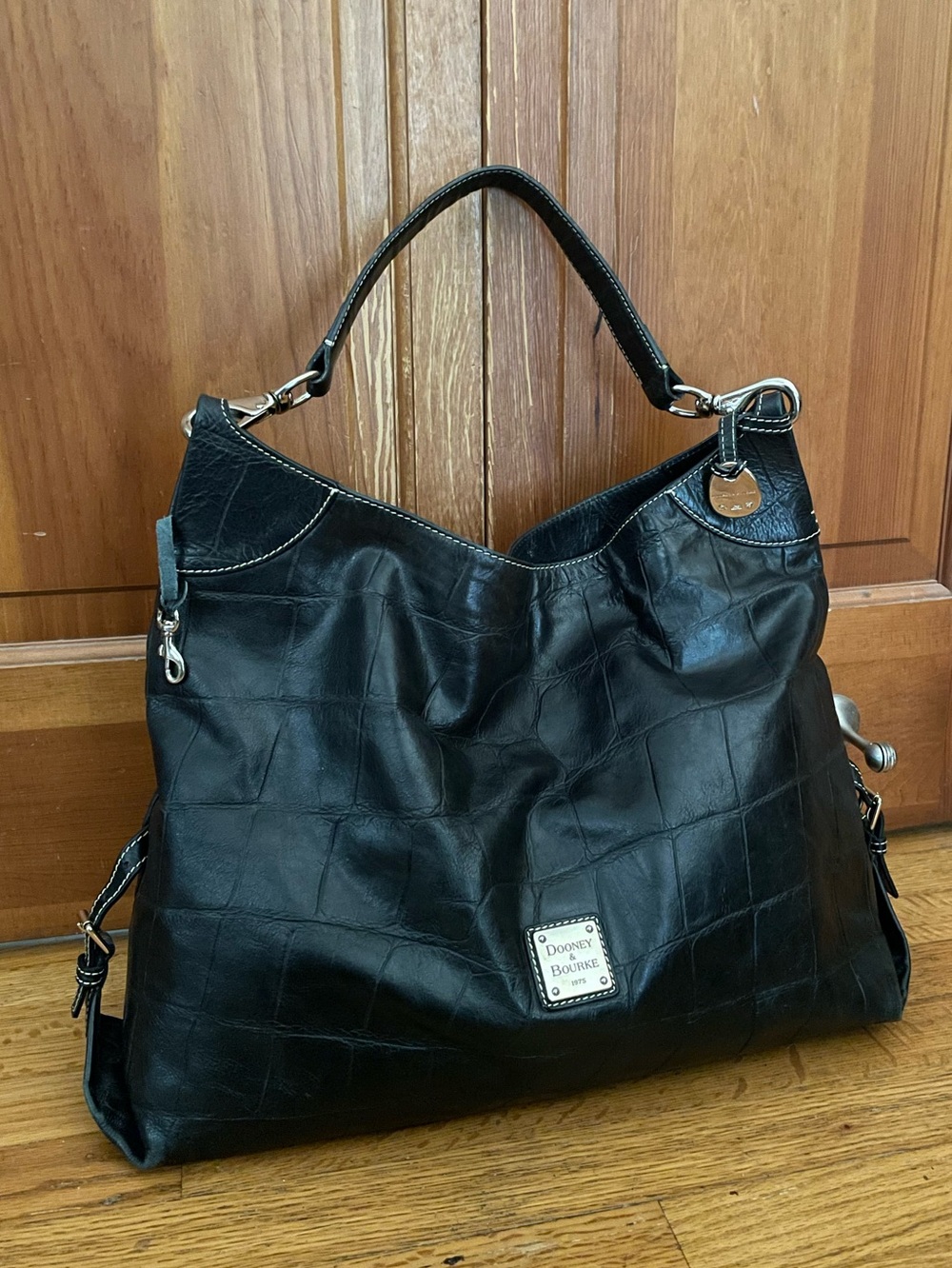 Dooney and Bourke slouchy croc hobo bag